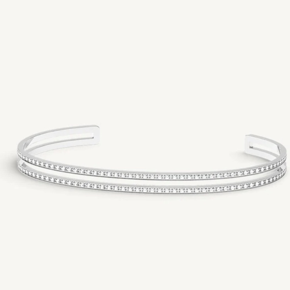 Dual Diamond Bangle Polished